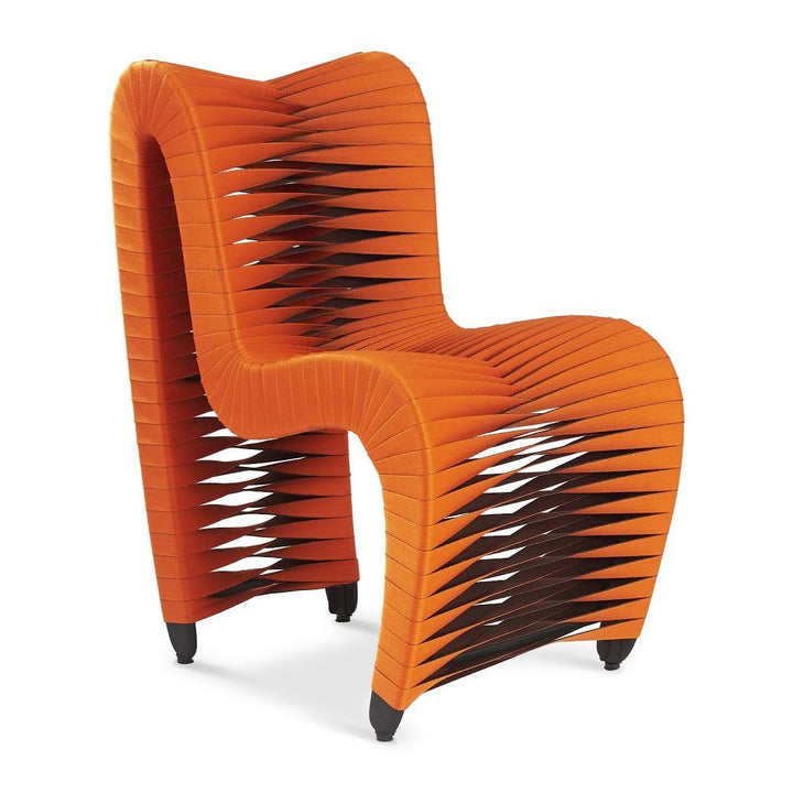 SEAT BELT DINING CHAIR - ORANGE - FRONT VIEW