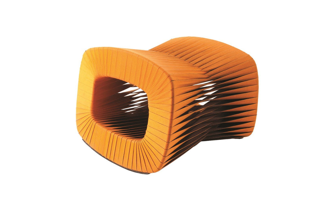 SEAT BELT OTTOMAN - ORANGE - FRONT VIEW