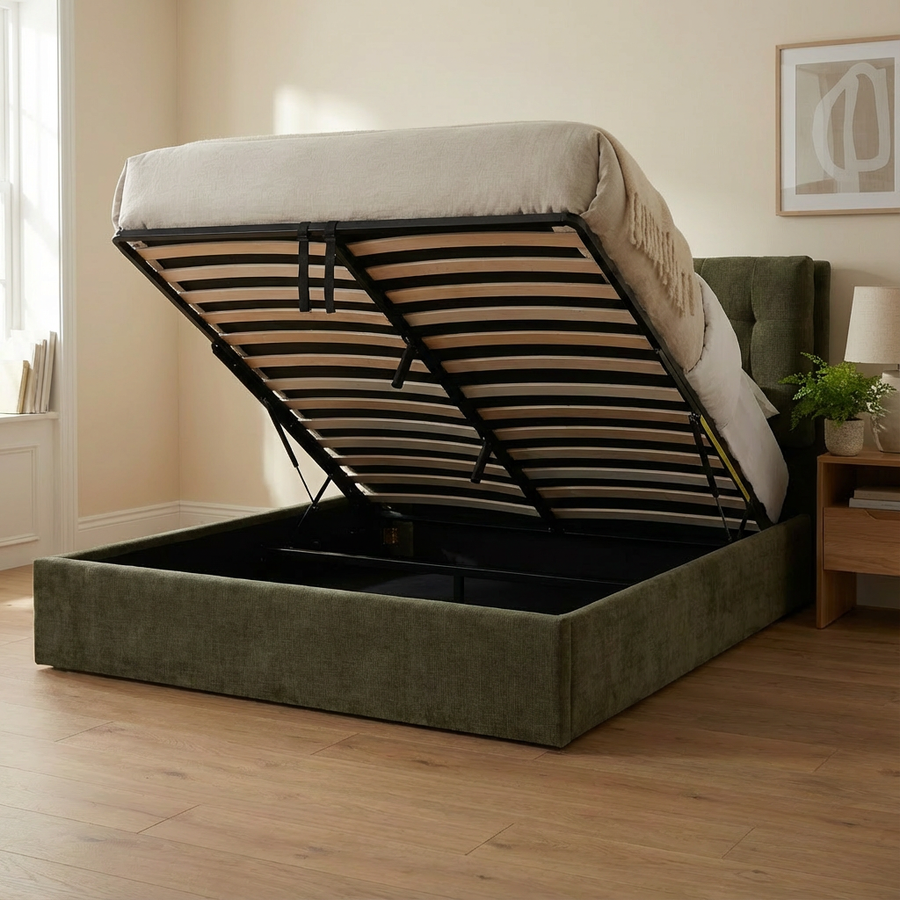 SEBASTIAN UPHOLSTERED STORAGE BED