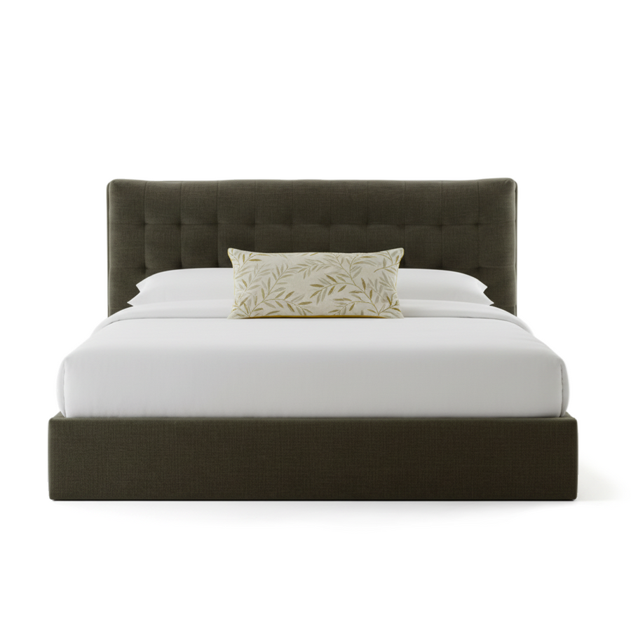 SEBASTIAN GREEN UPHOLSTERED STORAGE BED