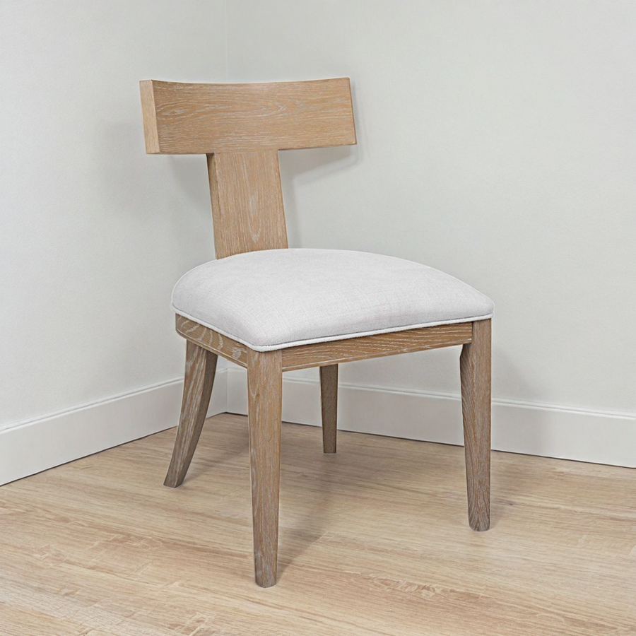 TAYLOR NATURAL OAK KLISMOS DINING CHAIR