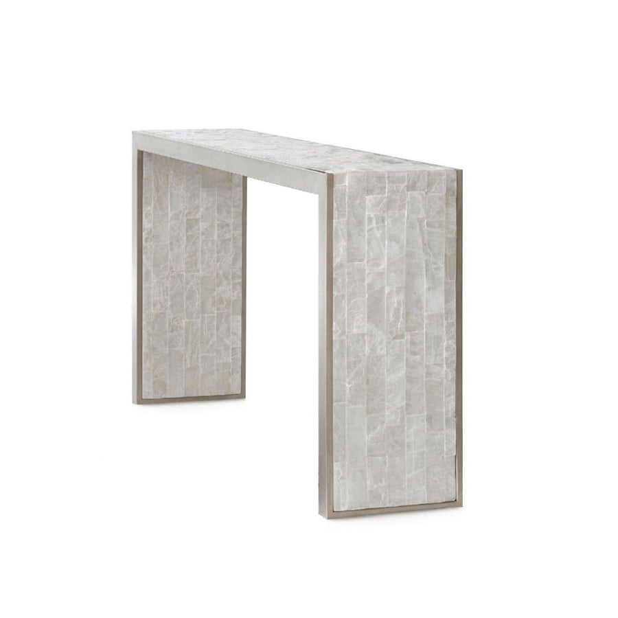 SELENITE STONE INLAY CONSOLE TABLE