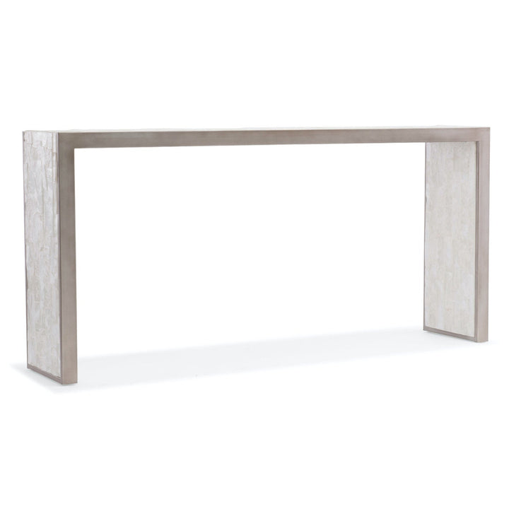 SELENITE STONE INLAY CONSOLE TABLE