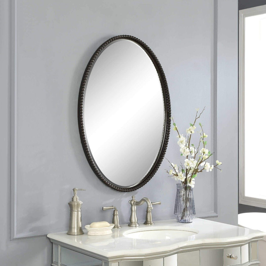 SHERISE BRONZE OVAL MIRROR