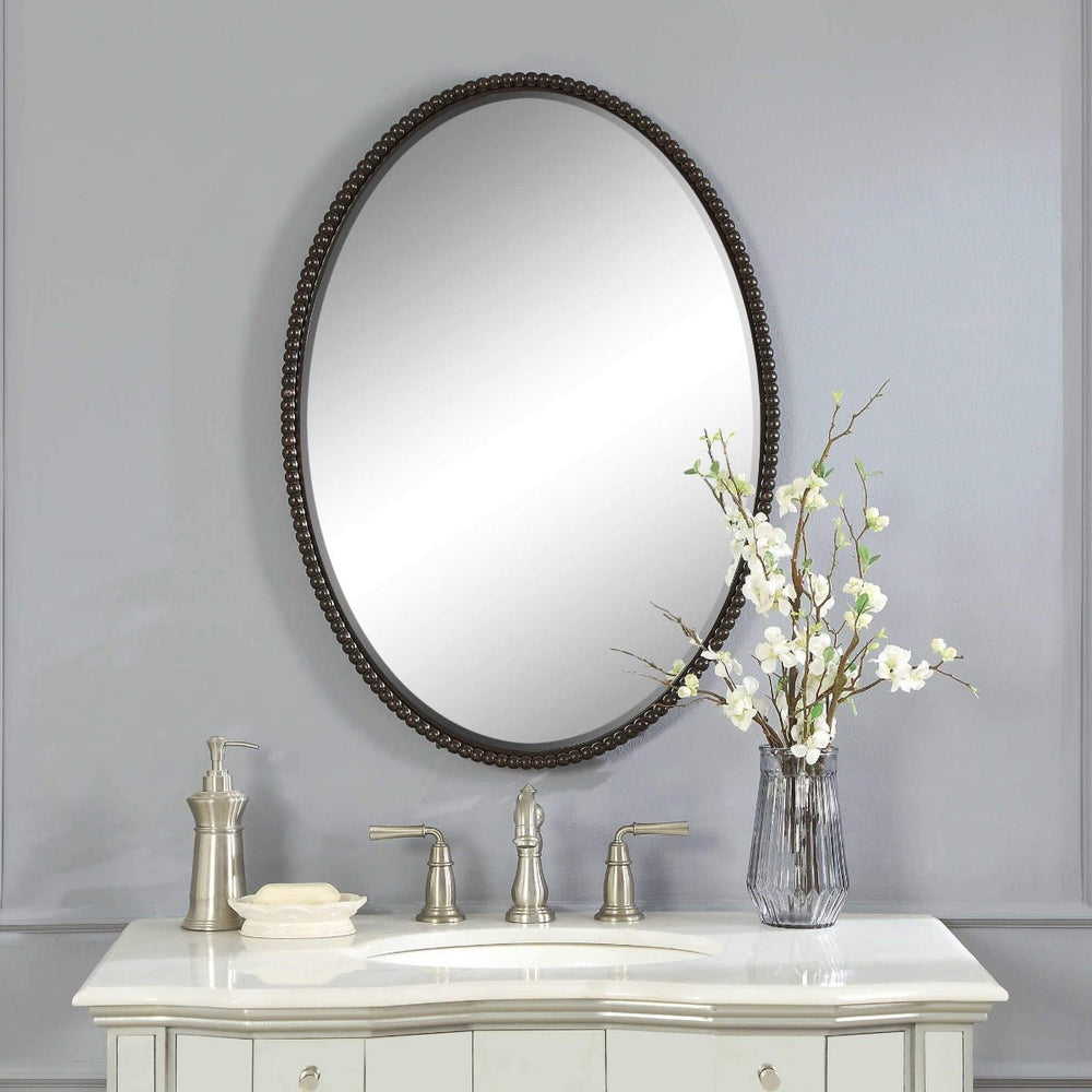 SHERISE BRONZE OVAL MIRROR