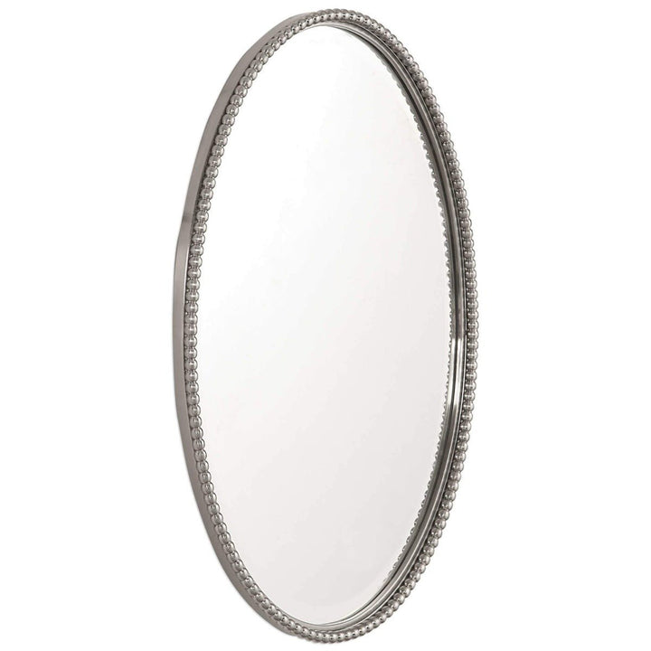 SHERISE BRUSHED NICKEL OVAL MIRROR