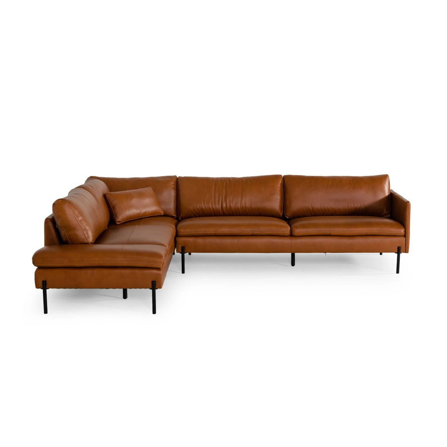 SHERRY COGNAC LEATHER SECTIONAL