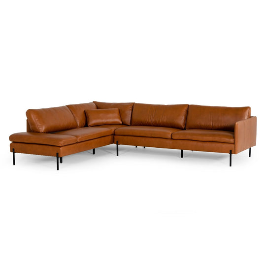 SHERRY COGNAC LEATHER SECTIONAL