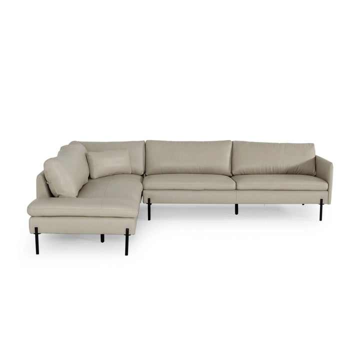 SHERRY GREY LEATHER SECTIONAL SOFA