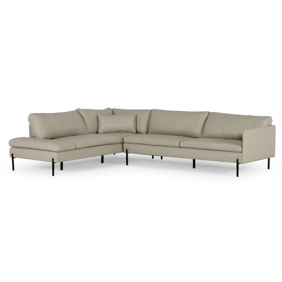 SHERRY GREY LEATHER SECTIONAL SOFA