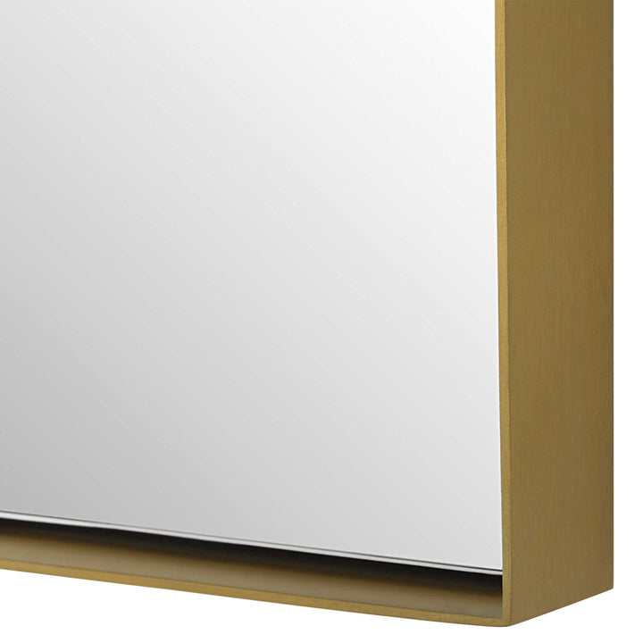 SIDNEY ARCH VANITY MIRROR: BRASS