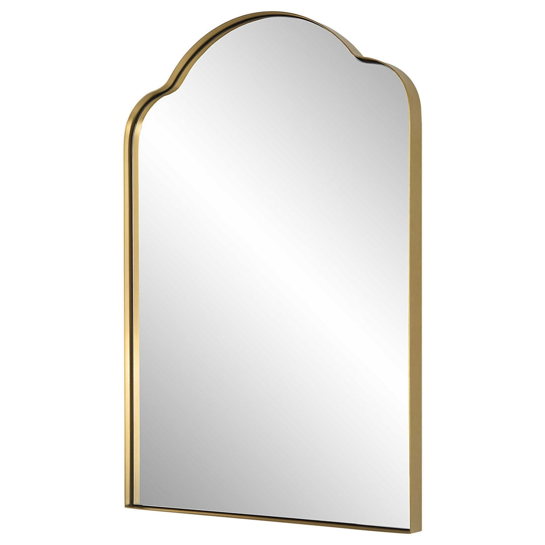 SIDNEY ARCH VANITY MIRROR: BRASS