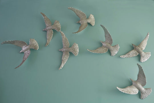 SILVER DOVES WALL SCULPTURES