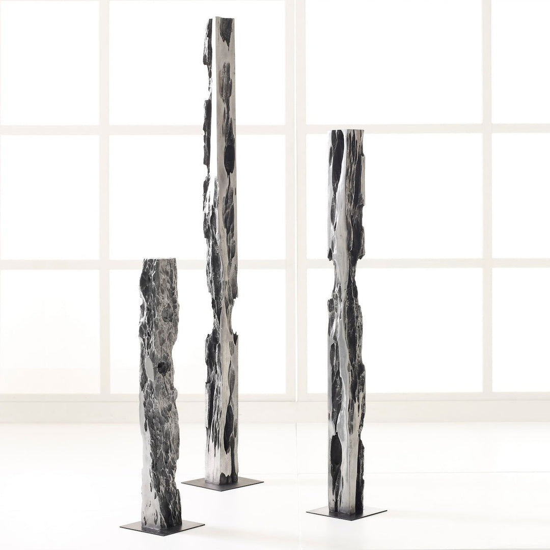 SILVER LEAF PLINTH FLOOR SCULPTURES