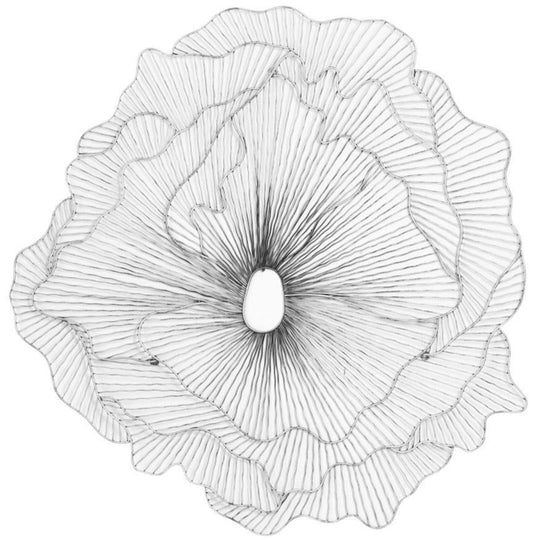 SILVER POPPY FLOWER WALL DECOR