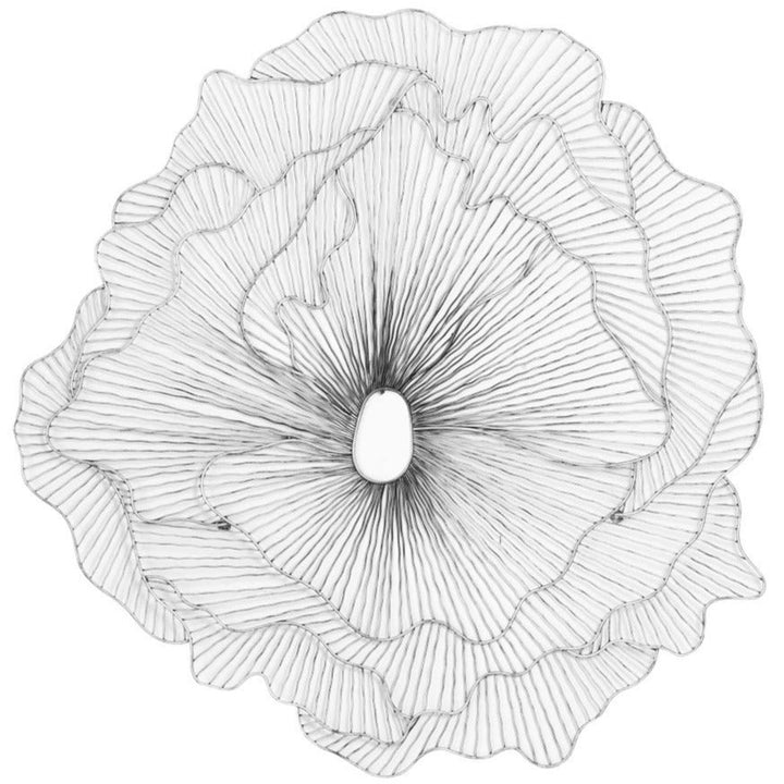 SILVER POPPY FLOWER WALL DECOR