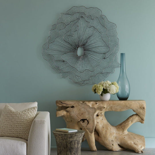 SILVER POPPY FLOWER WALL DECOR