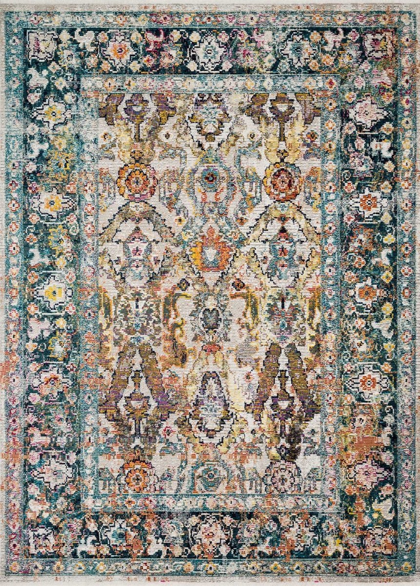 SILVIA 01 RUG: STONE, TEAL MULTI