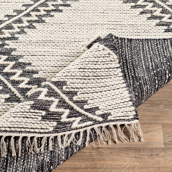 SIMI WOOL + COTTON TEXTURED FLATWEAVE: CHARCOAL