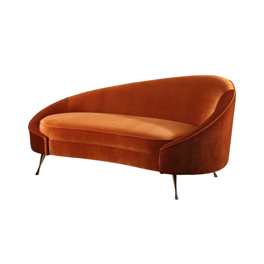 SIXTIES ICON ORANGE VELVET CHAISE