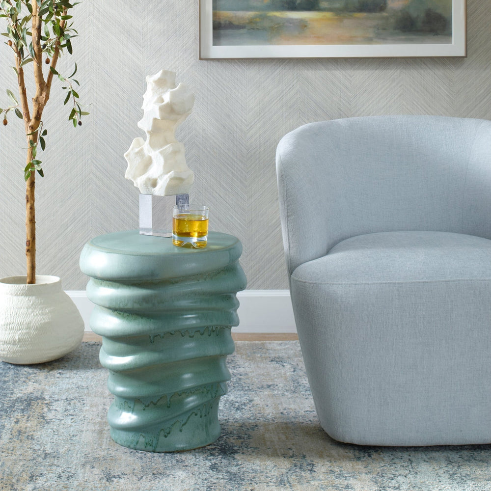 SKYE MODERN AQUA GARDEN STOOL