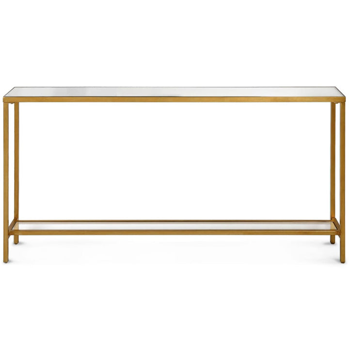 SLIM GOLD MIRROR TOP CONSOLE