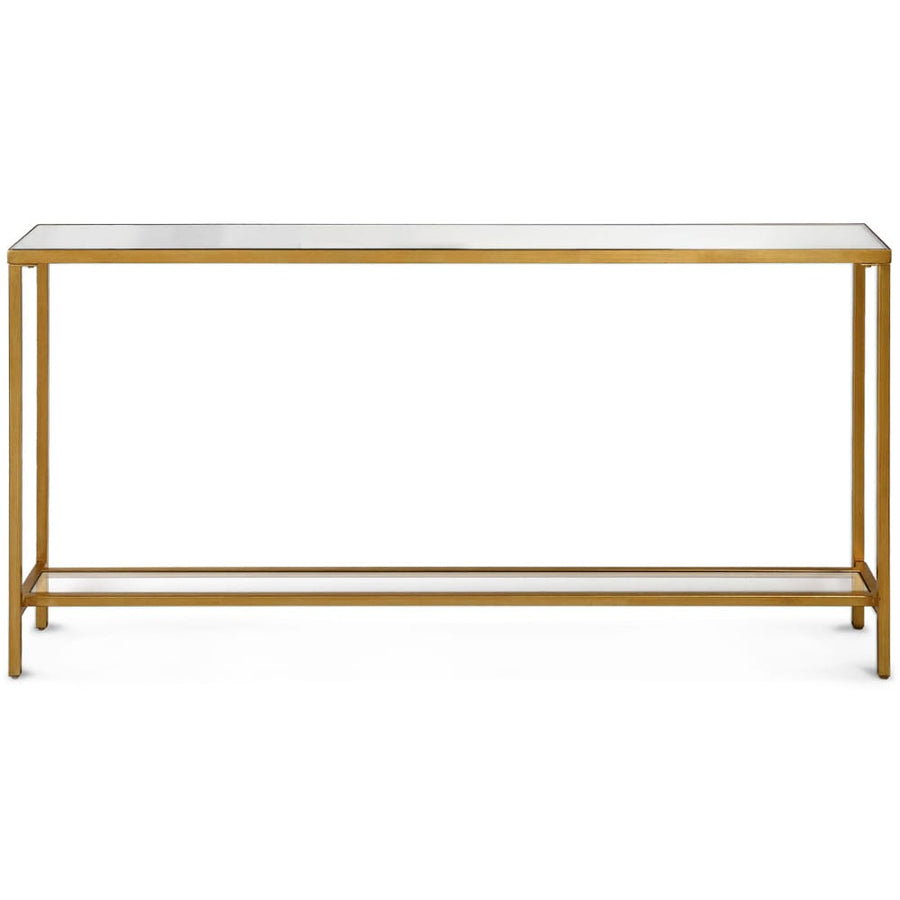 SLIM GOLD MIRROR TOP CONSOLE