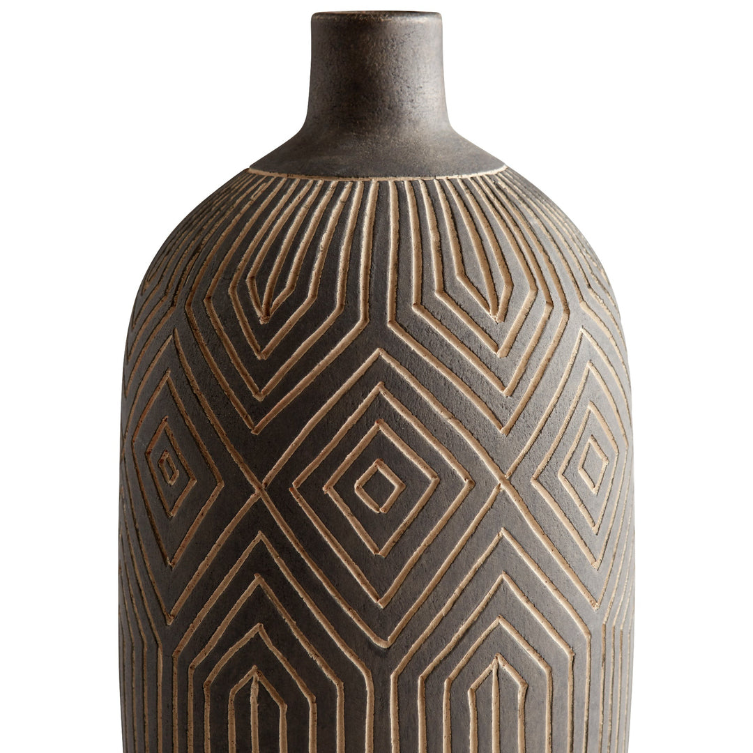 SMOKE GREY LABYRINTH VASE