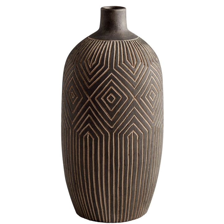 SMOKE GREY LABYRINTH VASE