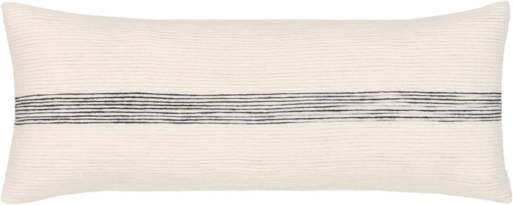 SNOWY TEXTURED COTTON PILLOW: BLACK STRIPE