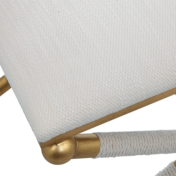 SOCIALITE GOLD + WHITE ROPED SMALL BENCH