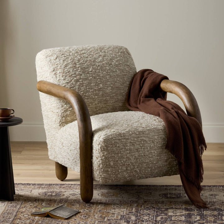 ANISTON BOUCLE UPHOLSTERED ARM CHAIR