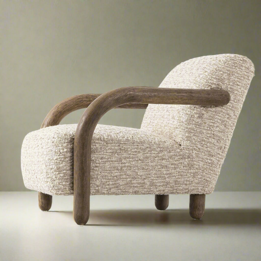 ANISTON BOUCLE UPHOLSTERED ARM CHAIR