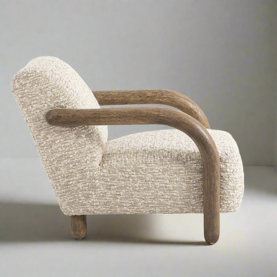 ANISTON BOUCLE UPHOLSTERED ARM CHAIR