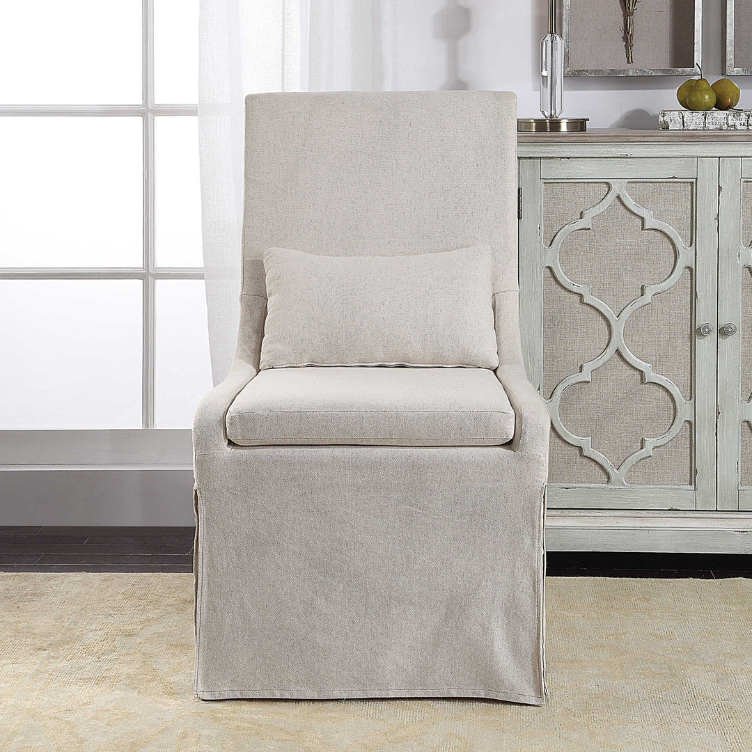 SOMA NATURAL LINEN SLIPCOVER DINING CHAIR