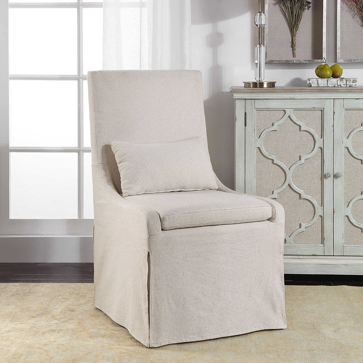 SOMA NATURAL LINEN SLIPCOVER DINING CHAIR