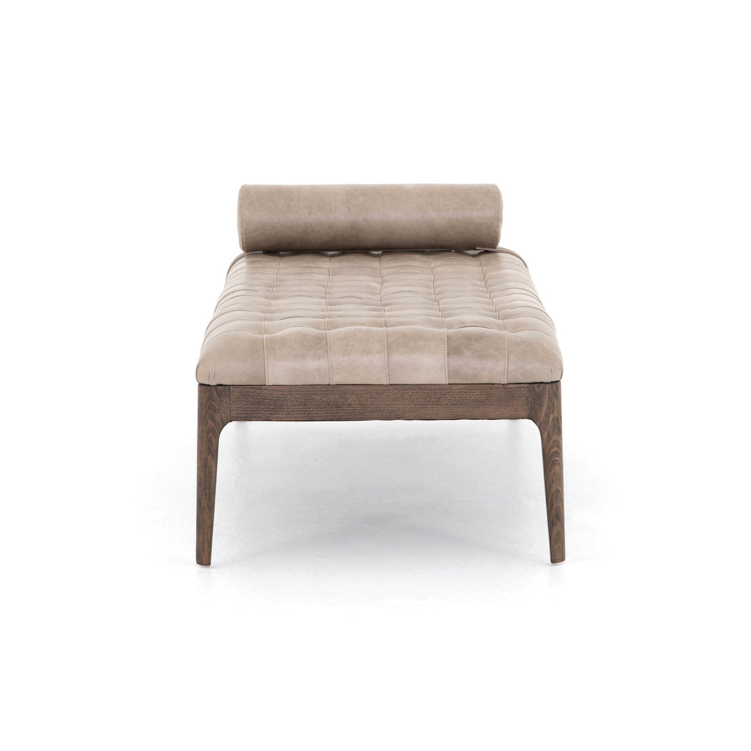 SONOMA GREY LEATHER BENCH