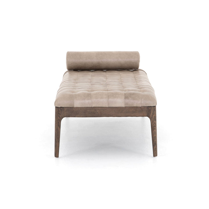 SONOMA GREY LEATHER BENCH