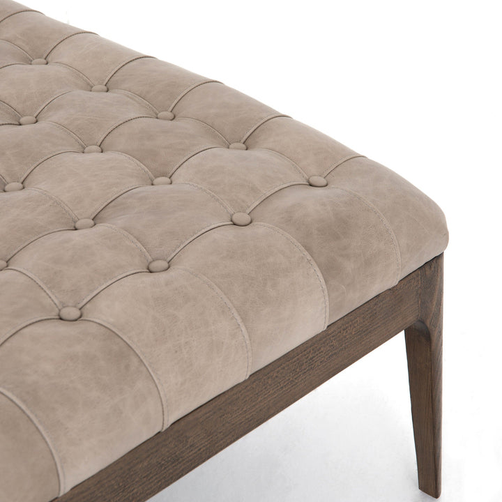 SONOMA GREY LEATHER BENCH