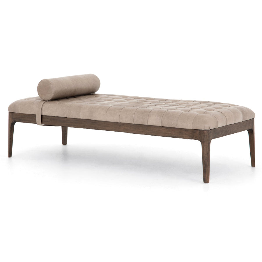 SONOMA GREY LEATHER BENCH