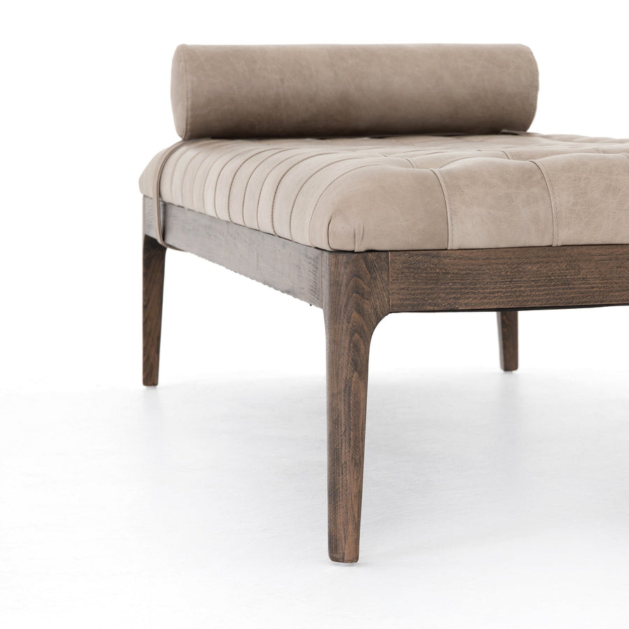 SONOMA GREY LEATHER BENCH