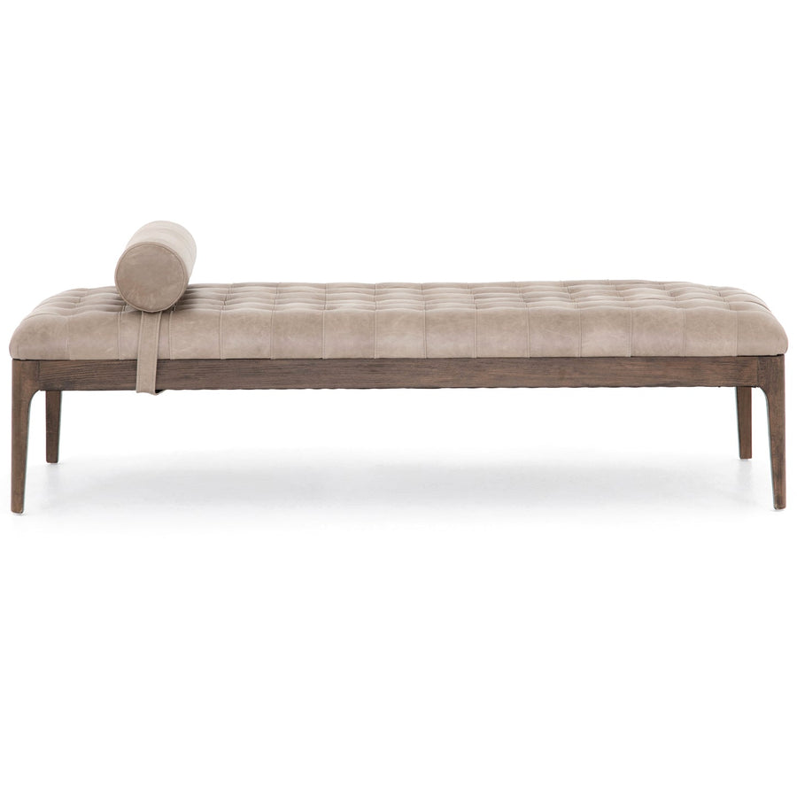 SONOMA GREY LEATHER BENCH