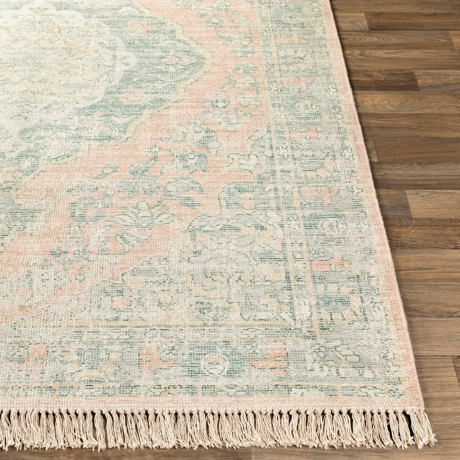 SOPHIE DISTRESSED VINTAGE PRINT RUG: APRICOT, SAGE