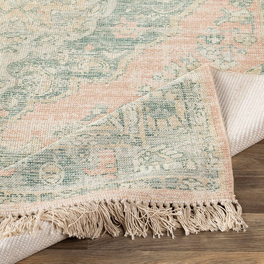 SOPHIE DISTRESSED VINTAGE PRINT RUG: APRICOT, SAGE