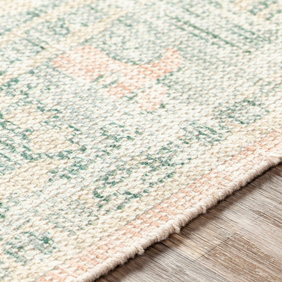 SOPHIE DISTRESSED VINTAGE PRINT RUG: APRICOT, SAGE