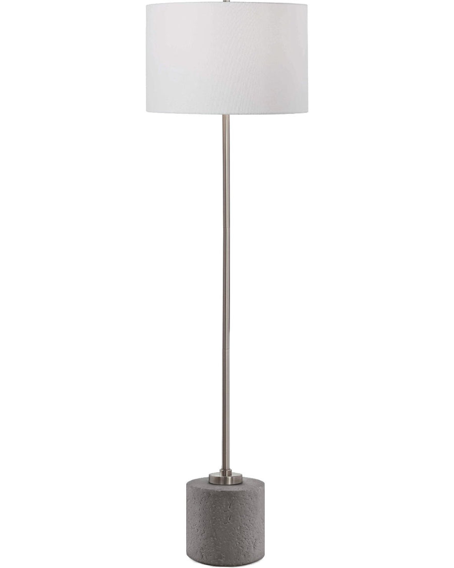 STONE ROLLER FLOOR LAMP: CEMENT