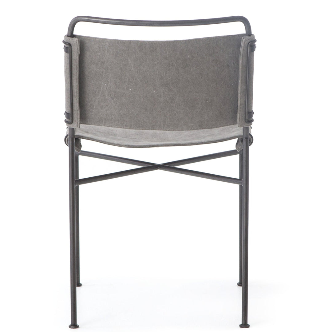 STONEWASH GREY CANVAS SLING DINING CHAIR