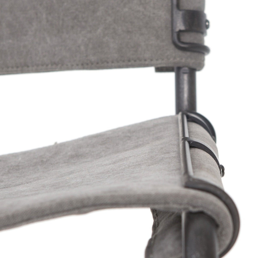 STONEWASH GREY CANVAS SLING DINING CHAIR