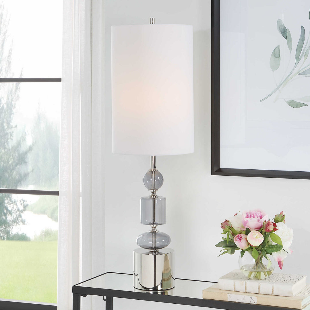 STRATUS GREY GLASS BUFFET LAMP