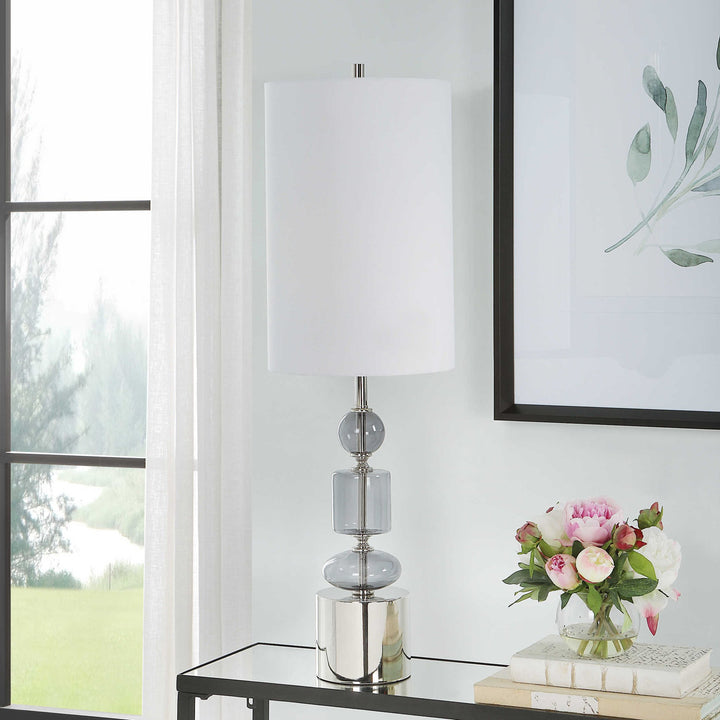 STRATUS GREY GLASS BUFFET LAMP